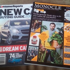 BEV'S BOOKS - Monocle and Consumer Reports Magazines